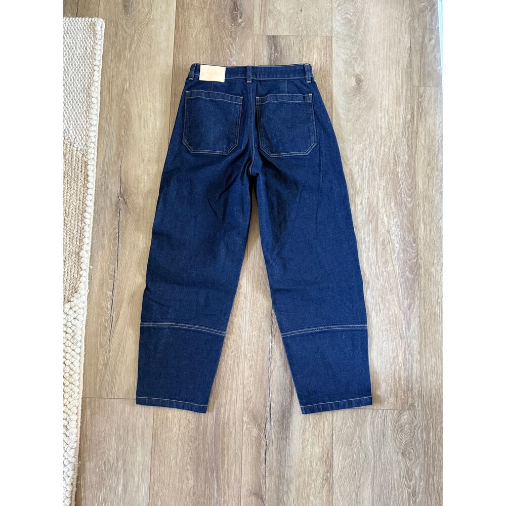 everlane the utility barrel jean women size 26 regular length dark blue denim - Picture 2 of 8
